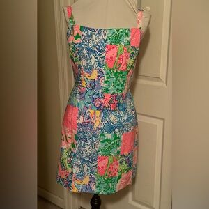 Lilly Pulitzer Strapless Dress - Pink, Blue, Green Patchwork